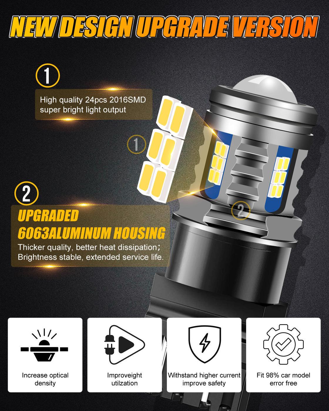 (2pcs/set) Y2 Series 3-Sides Cool White LED Brake/Turn Single/Back-up/Side Maker/DRL
