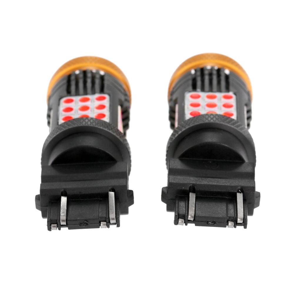 T25 3157 3156 LED Brake/Tail Light Bulbs 56W 600% High Brightness CAN-Bus Error Free Red Strobe Flashing B21 Series Strobe | 2 Bulbs