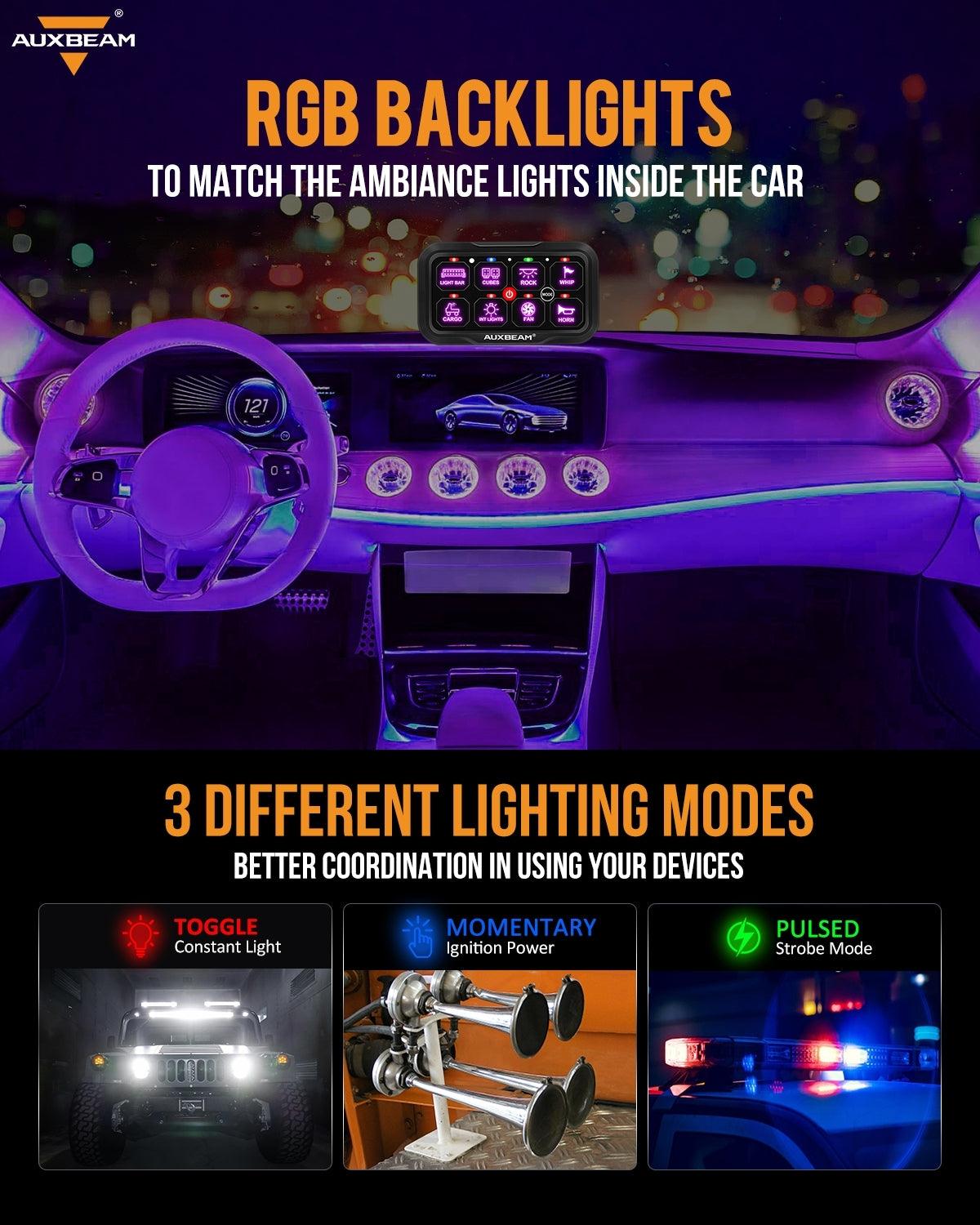 RC Series RC-800/RA84 RGB Switch Panel with Remote Control, Toggle/ Momentary/ Pulsed Mode Supported(One-Sided Outlet)
