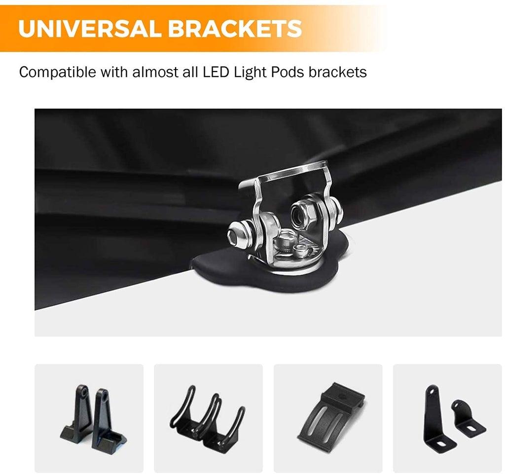 3 Pouces 40W Spot/Flood Beam LED Pods Light et Supports Universels