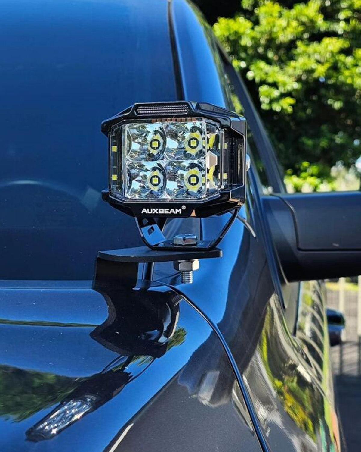V-MAX Series | 4 Inch 92W 8960LM Combo Beam Side Shooter LED Round Pod Lights with Amber DRL 