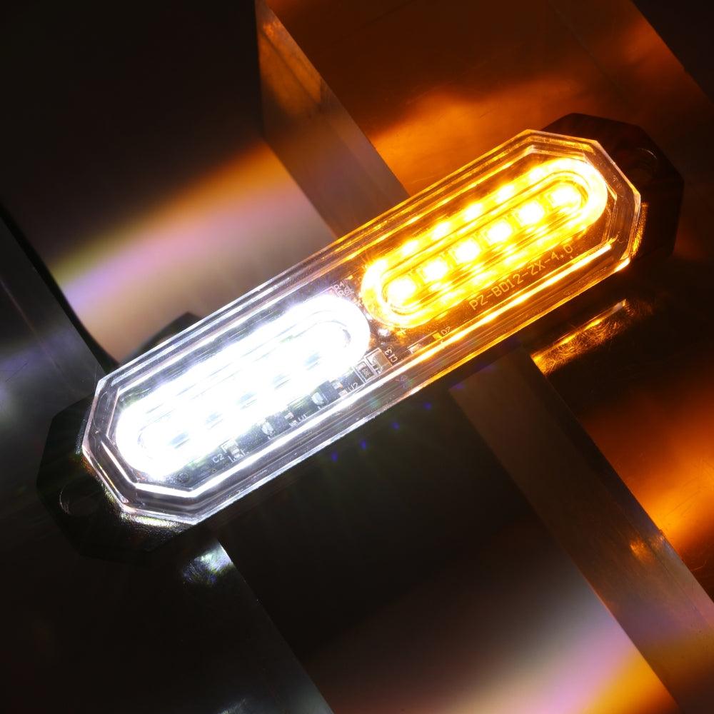 (4PSC/SET) 12LED Emergency Surface Mount Grill Strobe Light for Trucks Vehicles ATV RV Cars Van
