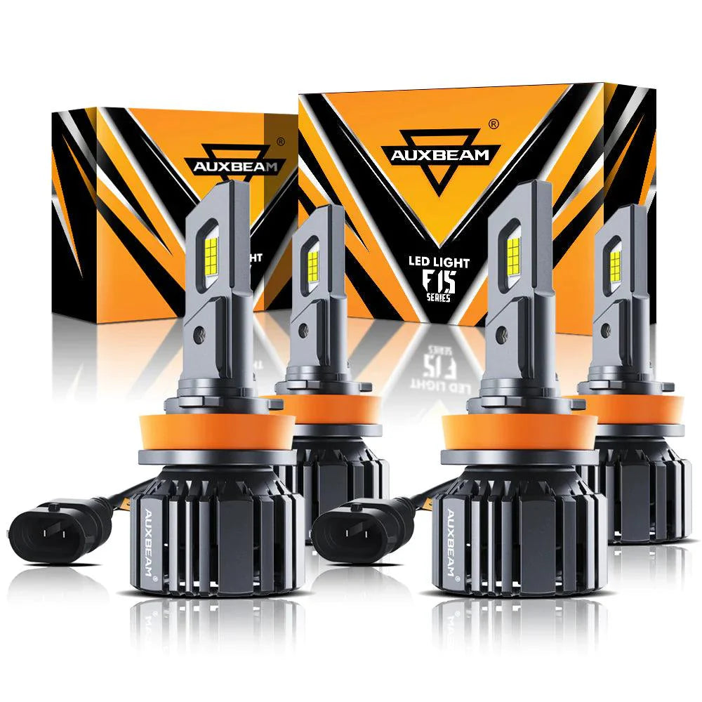 20% Smaller Size F15 Series 20000LM 90W LED Headlight Bulbs 6500K Cool White 