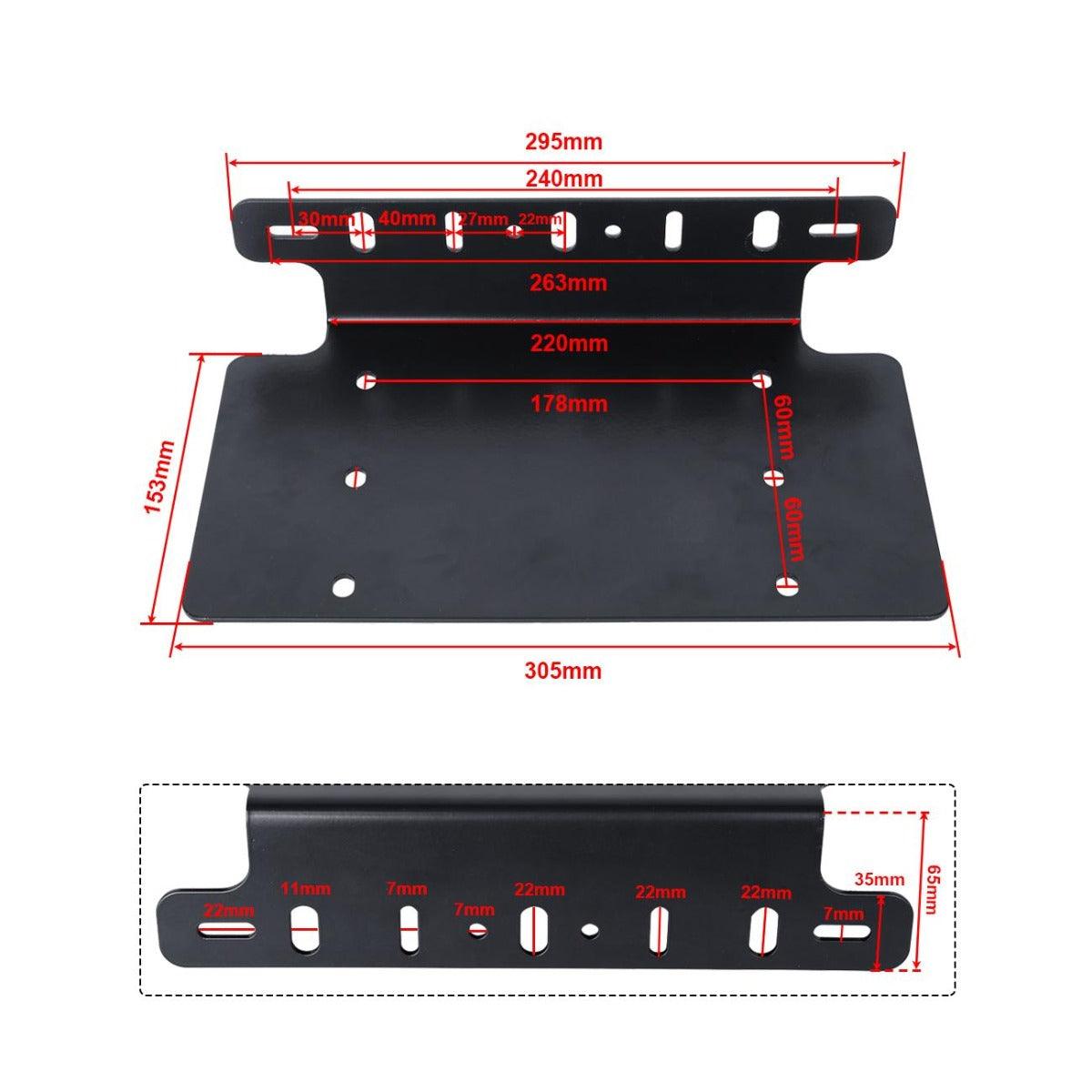 LED Light Bar Steel License Plate Mounting Bracket Front Bumper Holder Fit for Most Trucks, Pickups, SUV, Jeep, 4x4, Cars (US Version)