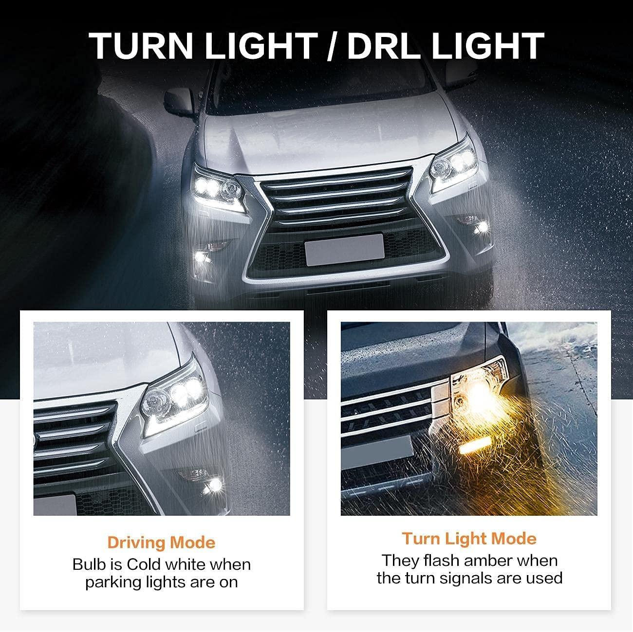 For 2016-2020 Toyoto Tacoma 7443/T20 DRL&Turn Signal Light Dual Color Lighting Switchback White&Amber
