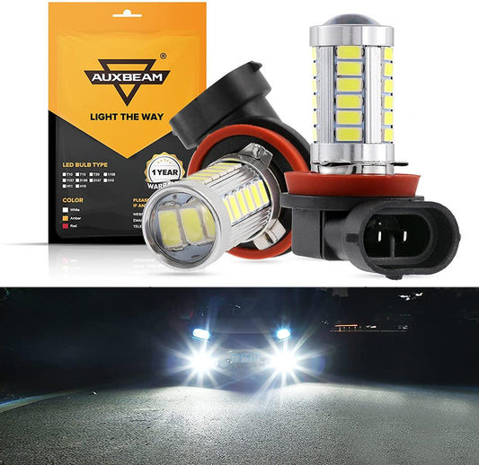 H11 H9 H8 H16JP LED Fog Light/DRL Bulbs 50W 4000LM 6500K White 33LED Series | 2 Bulbs
