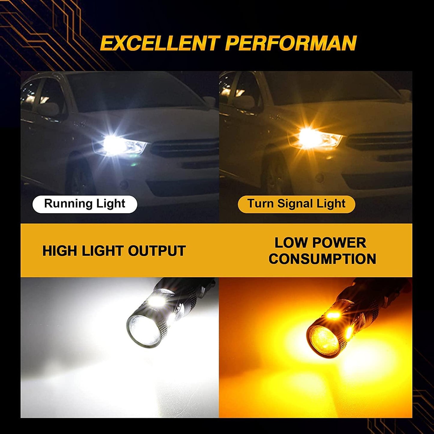 For 2009-2015 Toyota Tacoma 3157 DRL&Turn Signal Light Dual Color Lighting Switchback White&Amber
