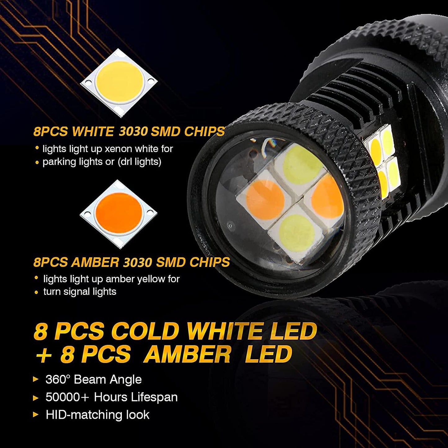 For 2009-2015 Toyota Tacoma 3157 DRL&Turn Signal Light Dual Color Lighting Switchback White&Amber