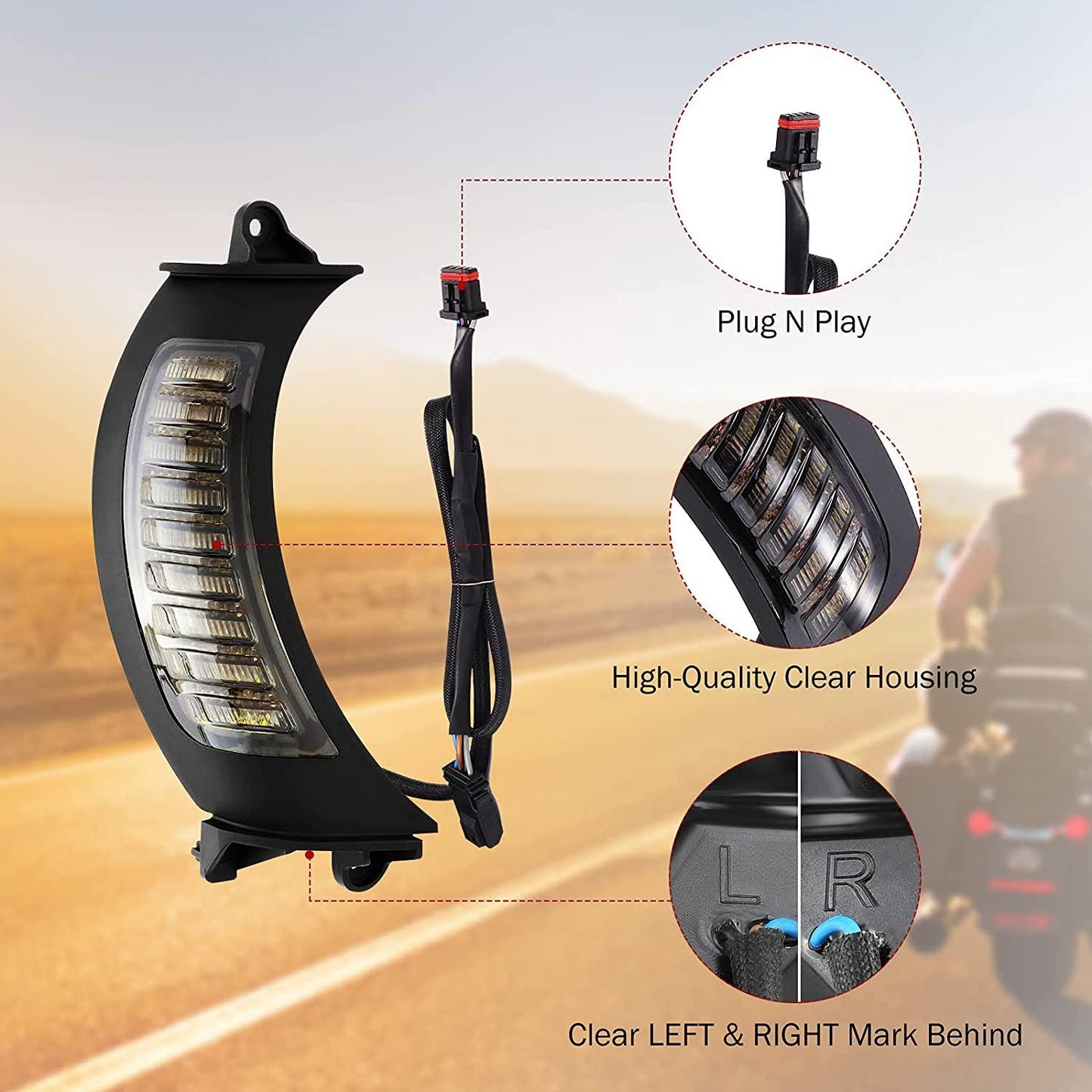 Lumières De Signalisation LED Vent Avant Avec DRL Pour Harley Road Glide MS-SG15 2015-2020
