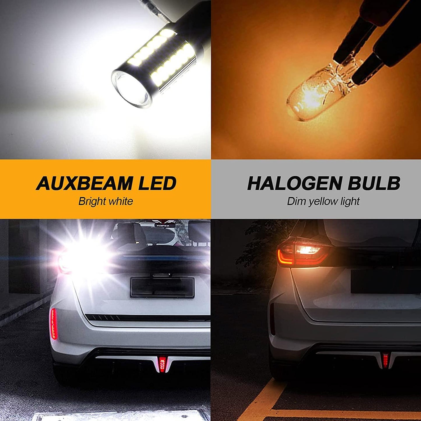 1157 BAY15D LED  Backup Reverse/Turn Signal/Brake Tail/Side Marker Light Bulbs 20W 4000LM 6500K White 33LED Series | 2 Bulbs