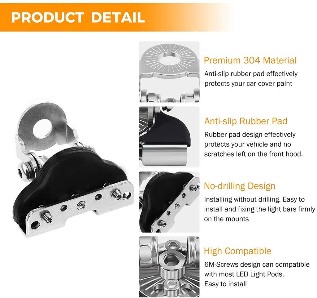 3 Pouces 40W Spot/Flood Beam LED Pods Light et Supports Universels