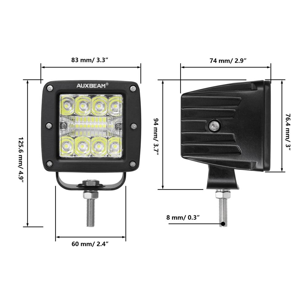 (2pcs/set) 3 Pouces LED Pods Lumière Faisceau Spot avec 2-Câbles pour Camion Jeep SUV Offroad 4x4