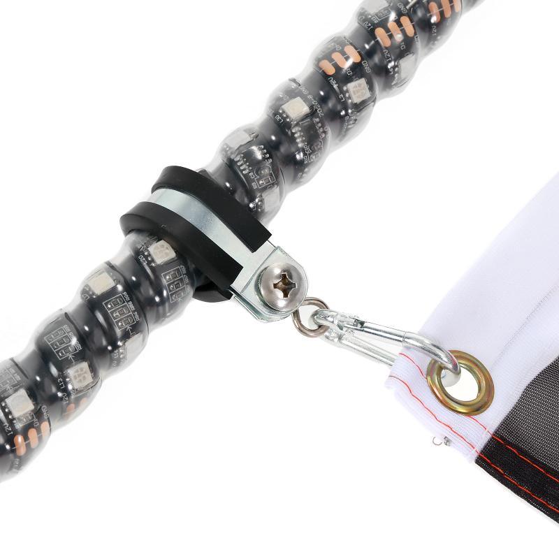 3FT/4FT LED RGB Whip Lights with Bluetooth/ Remote Controlled + Whip Light Mounting Brackets for UTV, ATV, Off-road Vehicle