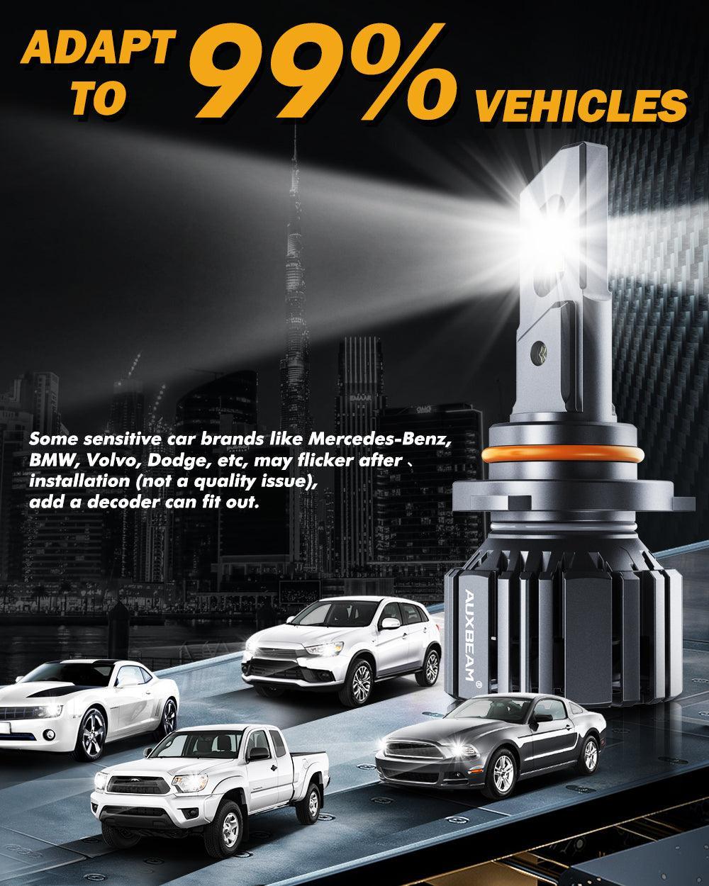 9005+9006 LED Headlight Bulbs 90W 20000LM F15 Series 20% Smaller Size 6500K Cool White | 4 Bulbs