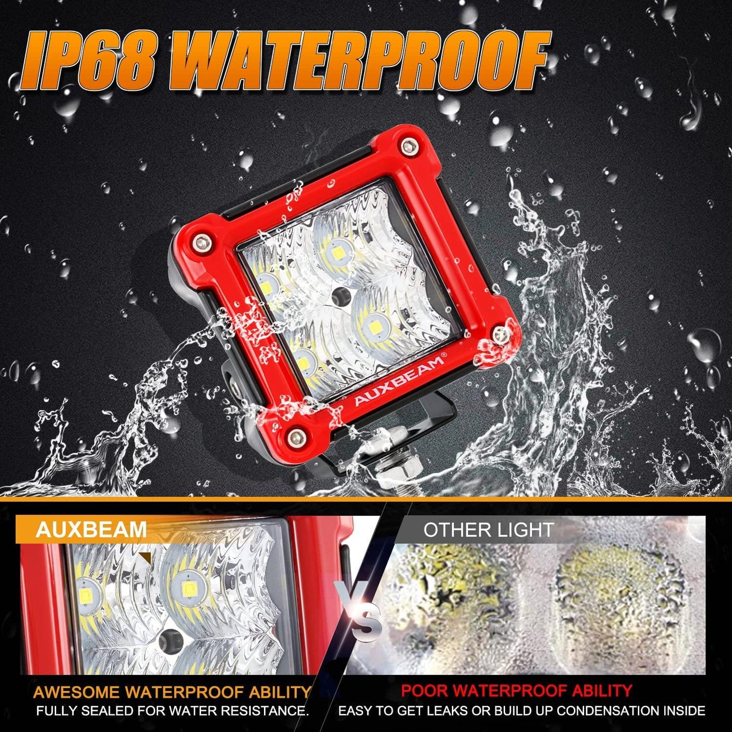 3 Pouces 40W Spot/Flood Beam LED Pods Light et Supports Universels