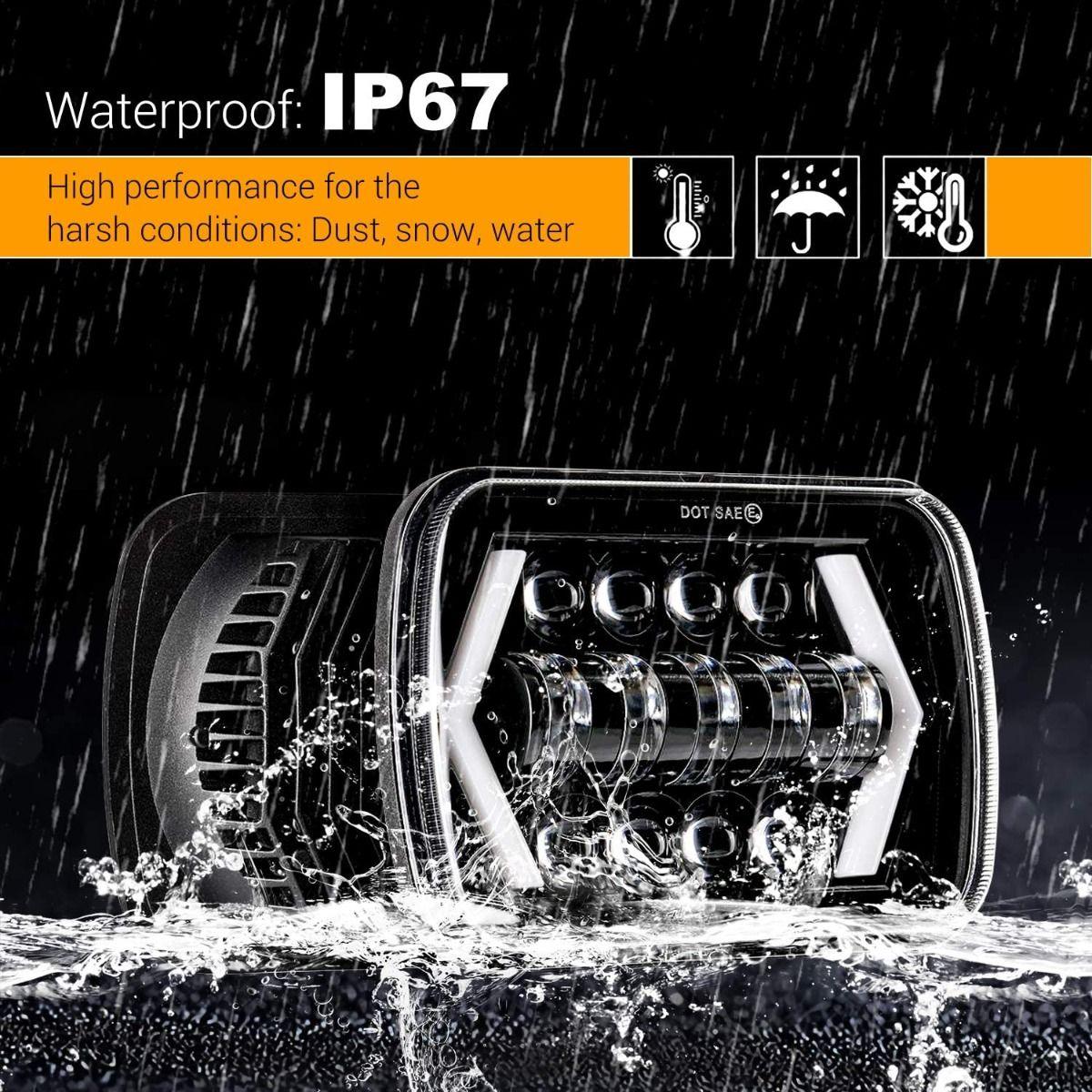 (2pcs/set) 7x6 Inch Projecteur LED avec Halo pour Chevrolet Express