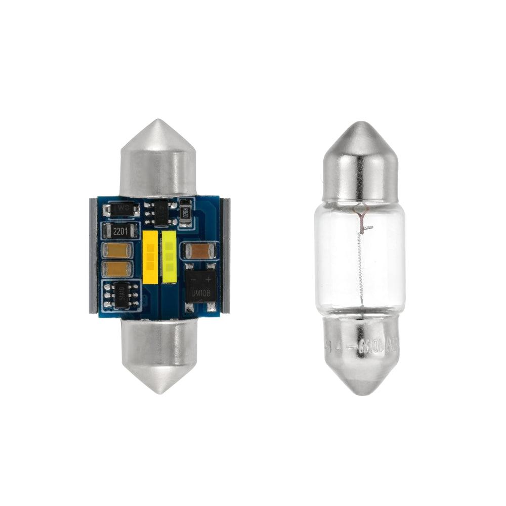 🆕(2pcs/set) Dual Color Switchback 31MM/36MM/39MM/41 42MM 1860CSP 6500K Cool White& 5000K Natural White LED Festoon Canbus For Interior Dome Map License Plate Bulbs