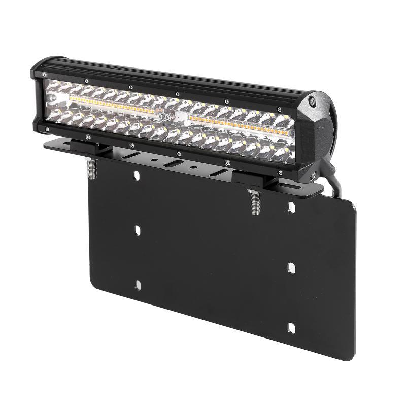 LED Light Bar Steel License Plate Mounting Bracket Front Bumper Holder Fit for Most Trucks, Pickups, SUV, Jeep, 4x4, Cars (US Version)