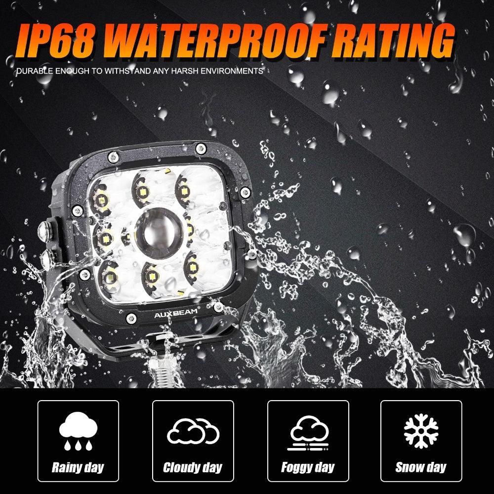 5 Inch 110W White/Amber Spot Light LED Driving Lights+Bull Bar For Ford Bronco 2/4 Door 2021 2022
