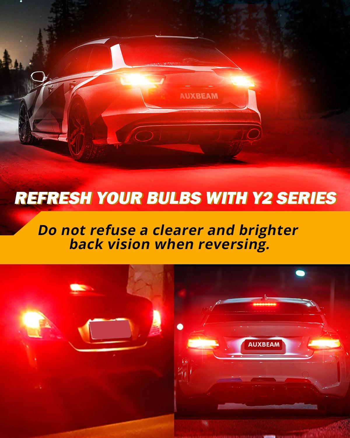 1157 BAY15D LED Brake/Tail Light Bulbs 14W 6000LM CAN-Bus Error Free Red Y2 Series | 2 Bulbs