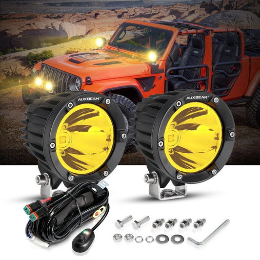 C4 Series | 4 Inch 100W Spot Round LED Pods Amber LED Driving Lights 