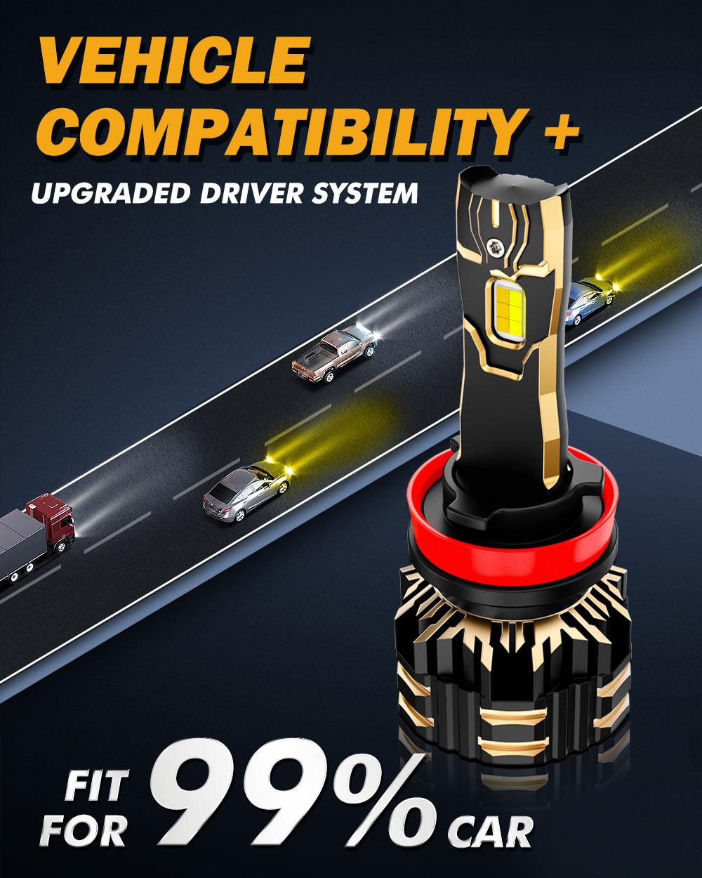 H11/H9/H8/H16JP LED Bulb Fog Lights/Low Beam Lights 110W 25000LM GX Bi-Color Series High Power &amp; Brightness Dual Color Switchback | 2 bulbs