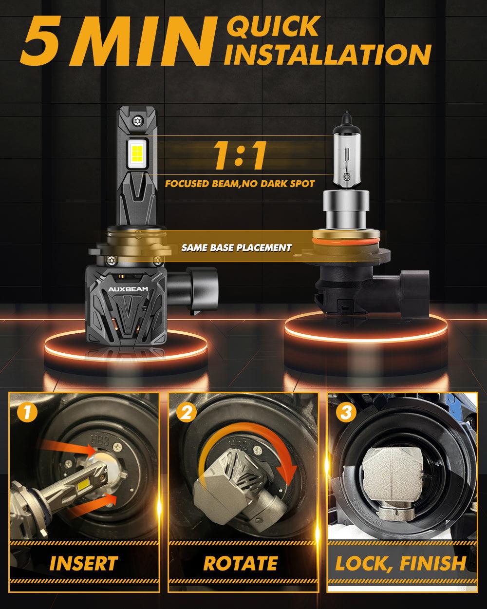 🆕9006/HB4 LED Headlight Bulbs Q40 Series Ultra-High Brightness 120W 30000LM 6500K Cool White | 2 bulbs