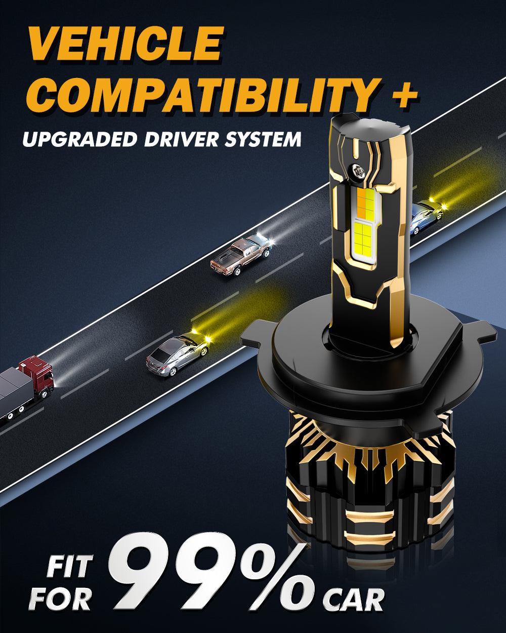 H4 LED Headlight Bulbs 110W 25000LM GX Bi-Color Series High Power &amp; Brightness Dual Color Switchback | 2 bulbs