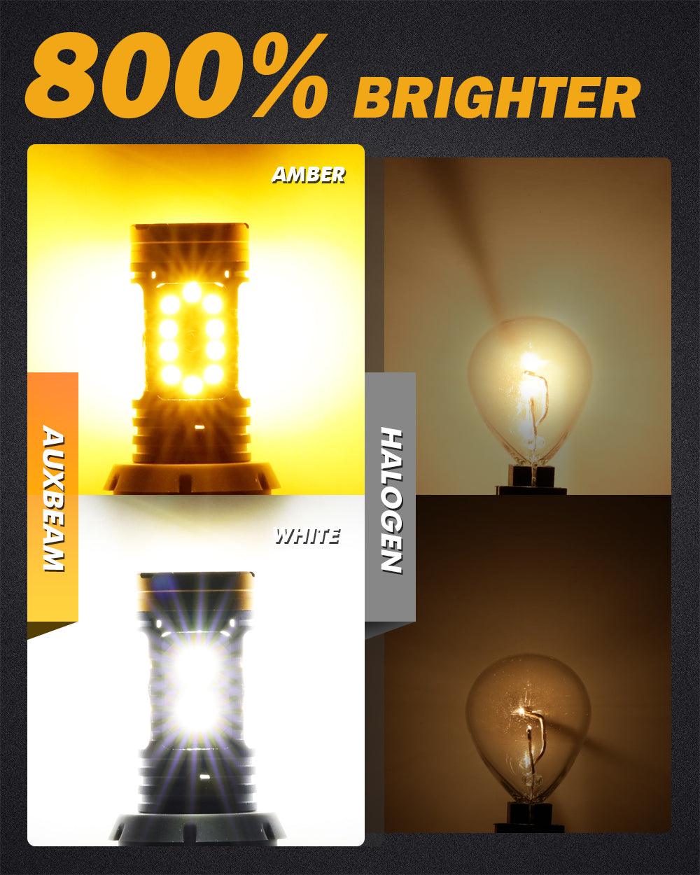 🆕T25 3157 3156 LED Front Turn Signal & DRL Light Bulbs 800% High Brightness CAN-Bus Error Free Dual Color Switchback White & Amber B31 Series | 2 Bulbs