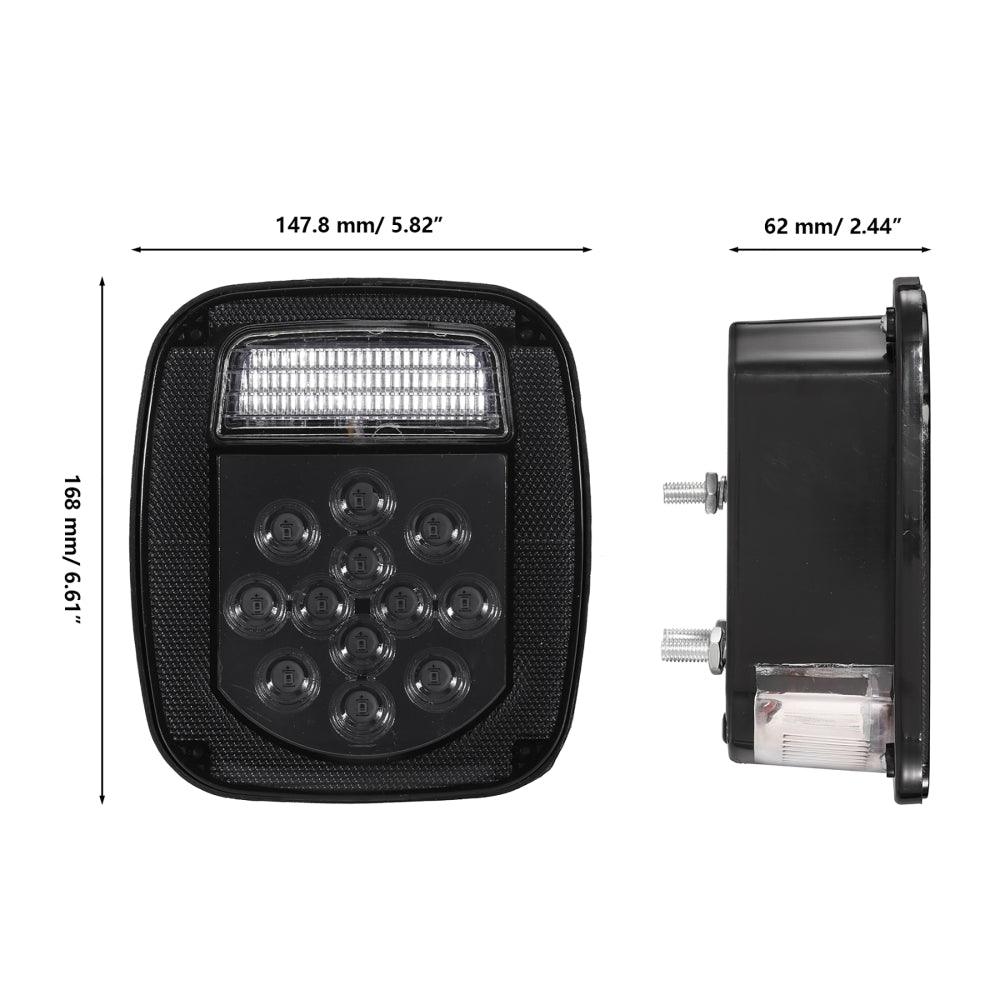 (2pcs/set) Universal Tail Lights 39LEDs Smoked Black for Wrangler YJ TJ CJ Truck Trailer Van Boat