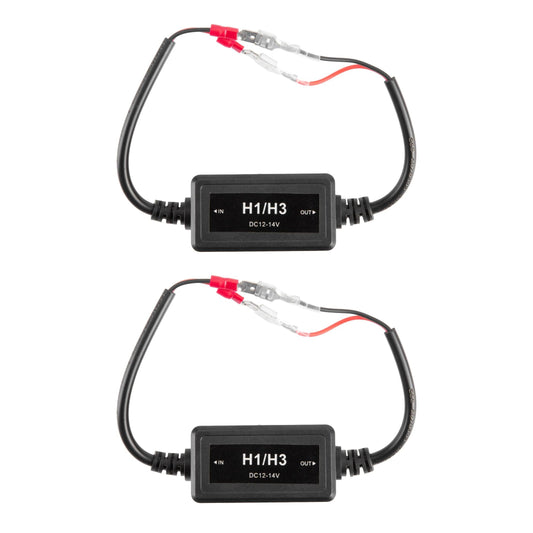 H1/H3 C10-Model Enhanced LED Headlight Bulbs Canbus Decoder Anti-flicker Hyper Flash No Warning Harness Resistor Conversion Kit 2pcs/set