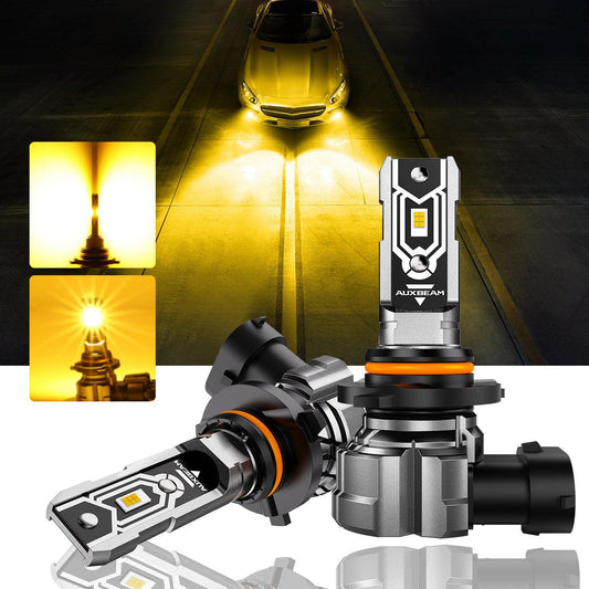 🆕H10 9145 9140 HB3 LED Fog Light/DRL Bulbs 50W 10000LM 3000K Golden Yellow Q5 Series | 2 Bulbs