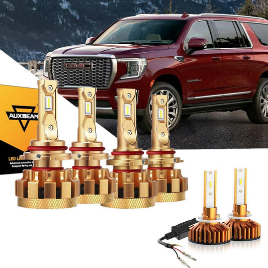 Para 2002-2006 GMC Yukon(Denali) F-16 Plus Series Canbus incorporado grado automotriz 14000LM bombillas LED paquete de haz alto y bajo