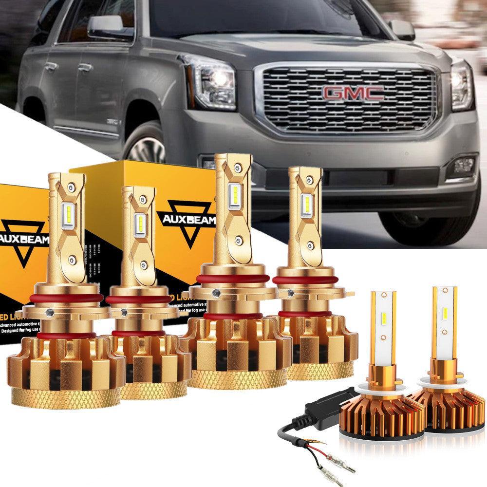 Para 2002-2006 GMC Yukon XL 1500 (Denali) F-16 Plus Series Canbus incorporado Grado automotriz 14000LM Bombillas LED Paquete de haz alto y bajo