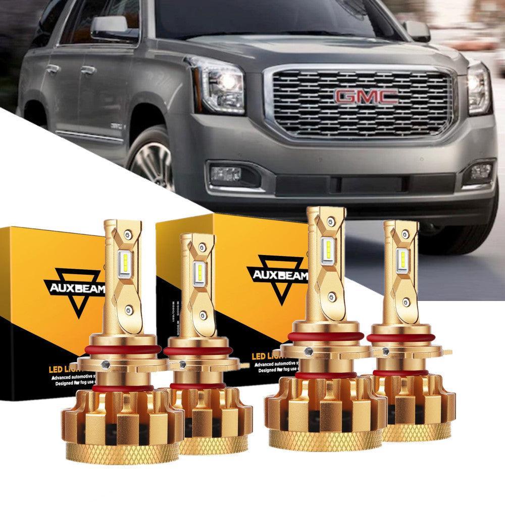 Para 2002-2006 GMC Yukon XL 1500 (Denali) F-16 Plus Series Canbus incorporado Grado automotriz 14000LM Bombillas LED Paquete de haz alto y bajo