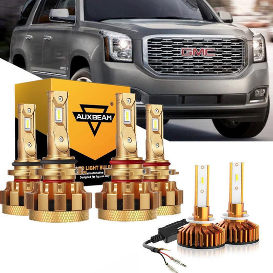 Para 2002-2006 GMC Yukon XL 1500(SLE) F-16 Plus Series Canbus incorporado grado automotriz 14000LM bombillas LED paquete de haz alto y bajo
