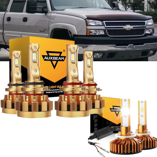 Para 2000-2002 Chevrolet Silverado 2500 F-16 Plus Series Canbus incorporado Grado automotriz 14000LM Bombillas LED Paquete de haz alto y bajo