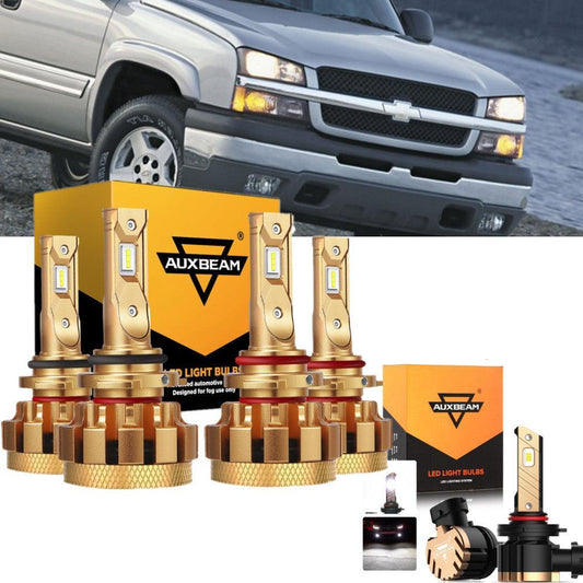 Para 2003-2004 Chevrolet Silverado 2500 F-16 Plus Series Canbus incorporado Grado automotriz 14000LM Bombillas LED Paquete de haz alto y bajo