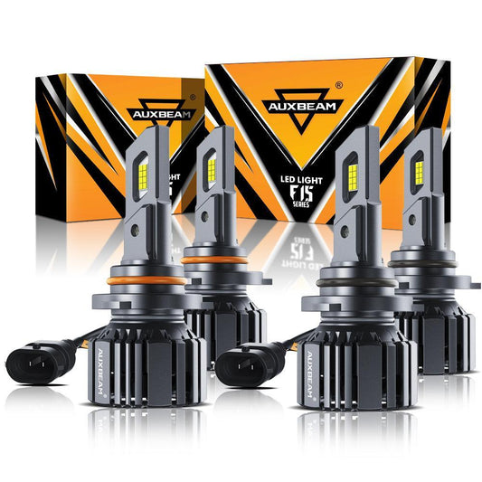 9005+9006 LED Headlight Bulbs 90W 20000LM F15 Series 20% Smaller Size 6500K Cool White | 4 Bulbs