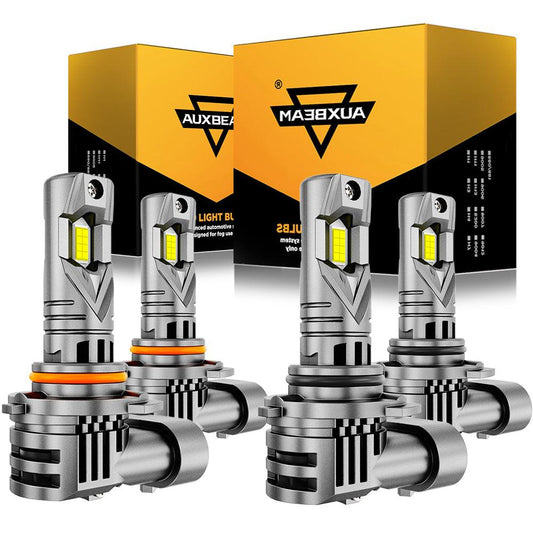 🆕9005+9006/HB4 LED Headlight Bulbs Q25S Series 1:1 Mini Size 90W 24000LM 6500K Cool White | 4 bulbs