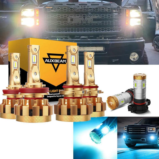 🔥For 2007-2014 GMC Sierra 2500 HD F-16 Plus Series Built-in Canbus Automotive Grade 14000LM LED Light Bulbs High Low Beam Bundle