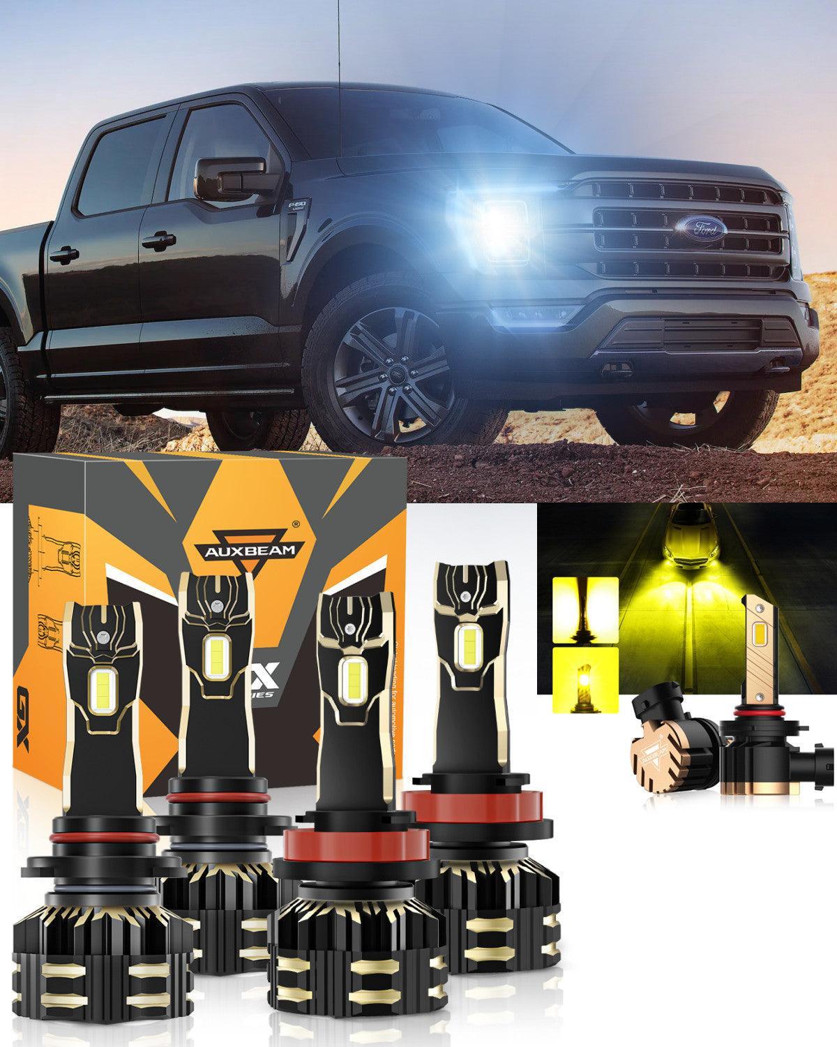 Para Ford F-150 2021 Paquete de bombillas LED para faros delanteros 9005 H11 