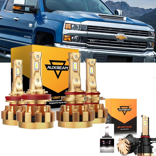 Para Chevrolet Silverado 3500 HD F-16 Plus Series 2007-2019 Canbus incorporado Grado automotriz 14000LM Bombillas LED Paquete de haz alto y bajo