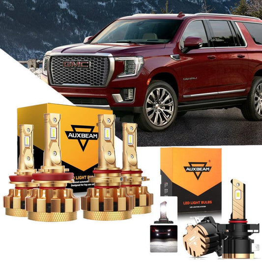 Para 2015 2016 GMC Yukon (con lámparas halógenas) Serie F-16 Plus Canbus incorporado Grado automotriz 14000LM Bombillas LED Paquete de haz alto y bajo