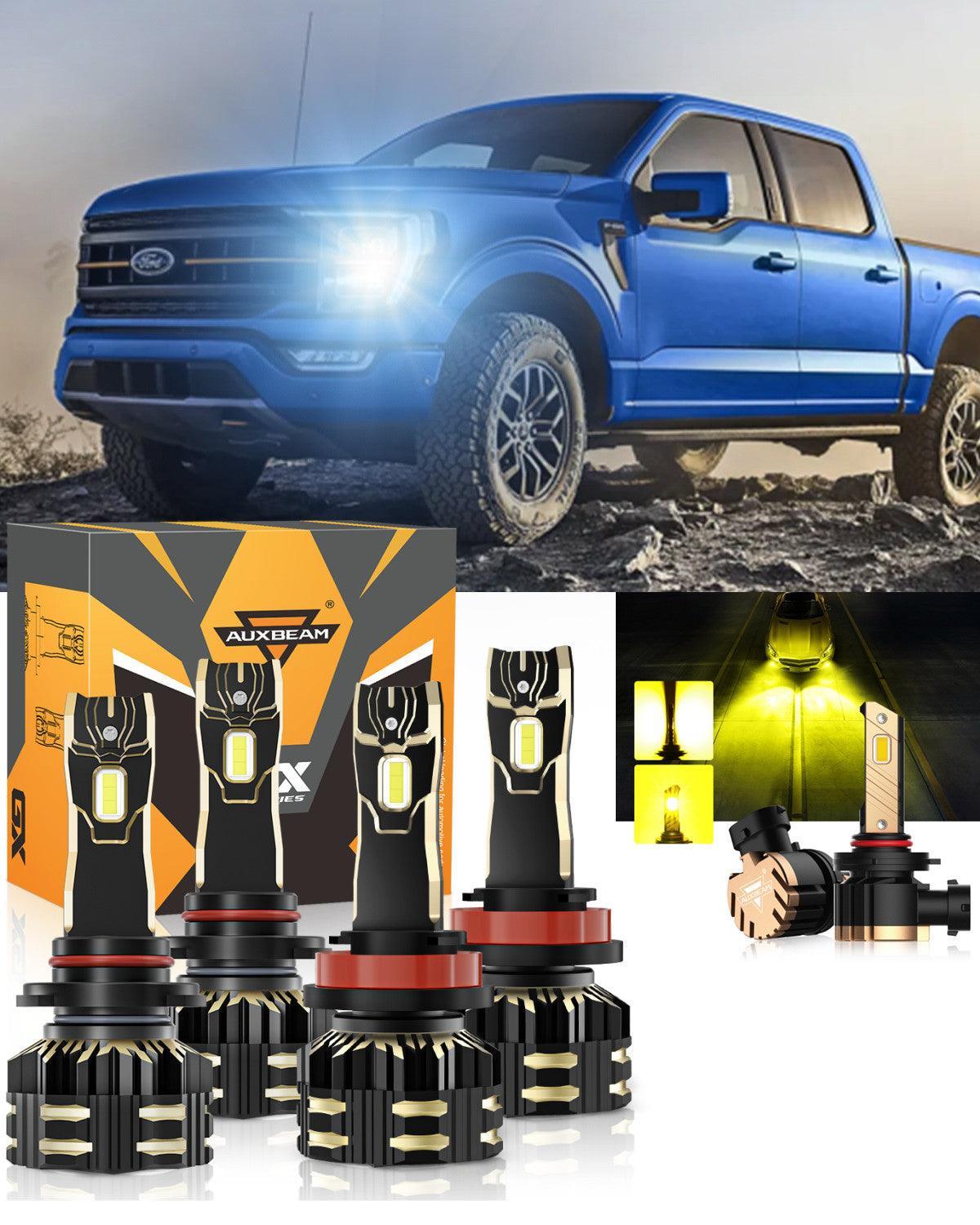 Para Ford F-150 2015-2020 9005 H11 Paquete de bombillas LED para faros delanteros 