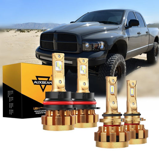 Para 2003-2005 Dodge Ram 2500 F-16 Plus Series Canbus incorporado Grado automotriz 14000LM Bombillas LED Paquete de haz alto y bajo