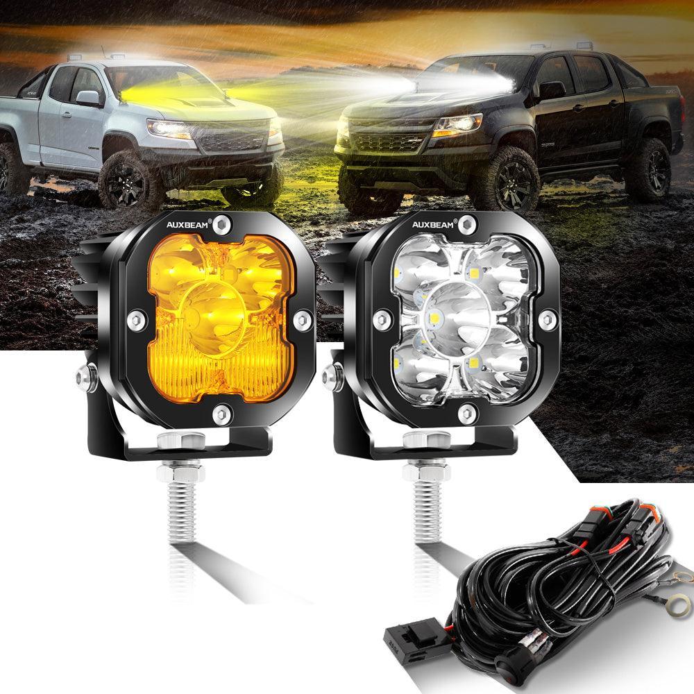 XP-ULTRA Series 3 Inch 80W 9600LM LED Pods Lights White&amp;Amber