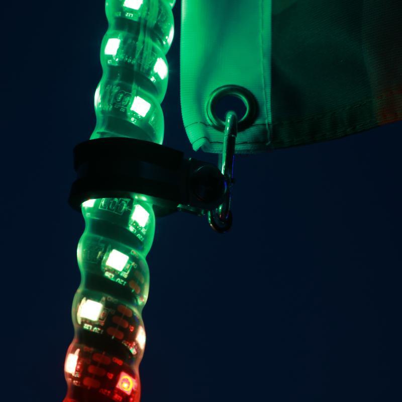 3FT/4FT LED RGB Whip Lights with Bluetooth/ Remote Controlled + Whip Light Mounting Brackets for UTV, ATV, Off-road Vehicle