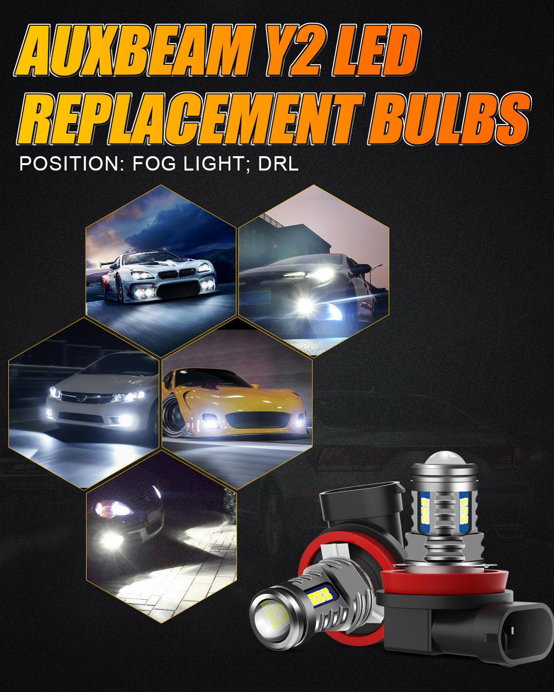 🔥(2pcs/set) H11/H8/H9/H16JP  Y2 Series 3-Sides Cool White LED Fog Light/DRL
