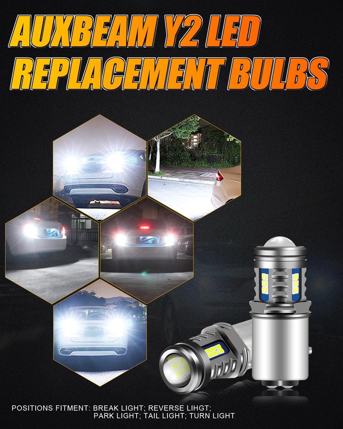 (2pcs/set) 1157/BAY15D Y2 Series 3-Sides Cool White LED Brake/Turn Single/Back-up/Side Maker/DRL